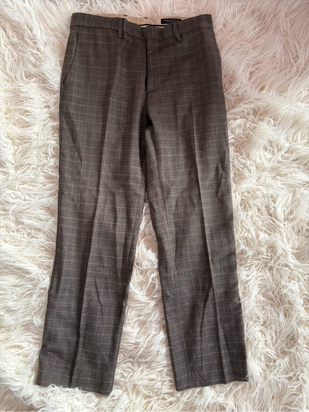 Banana Republic Brown Gray Plaid Dress Pants